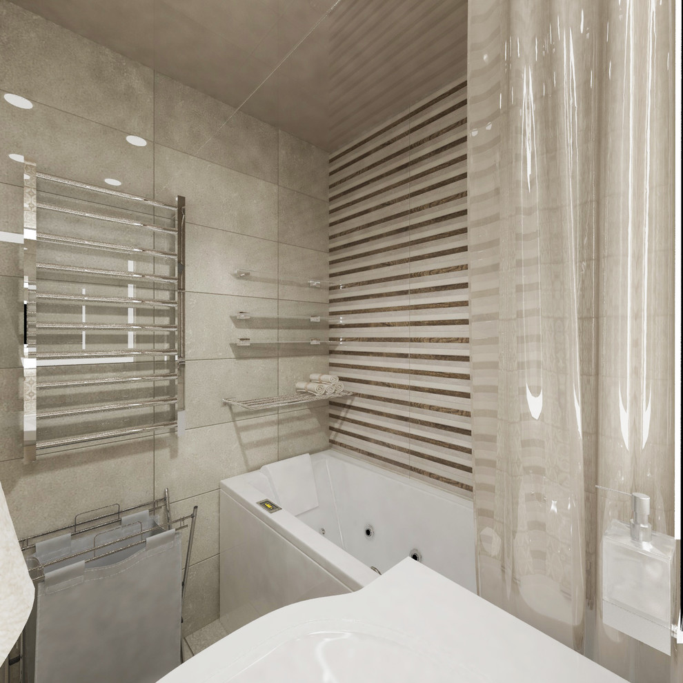 Ванна современная в бежевых тонах