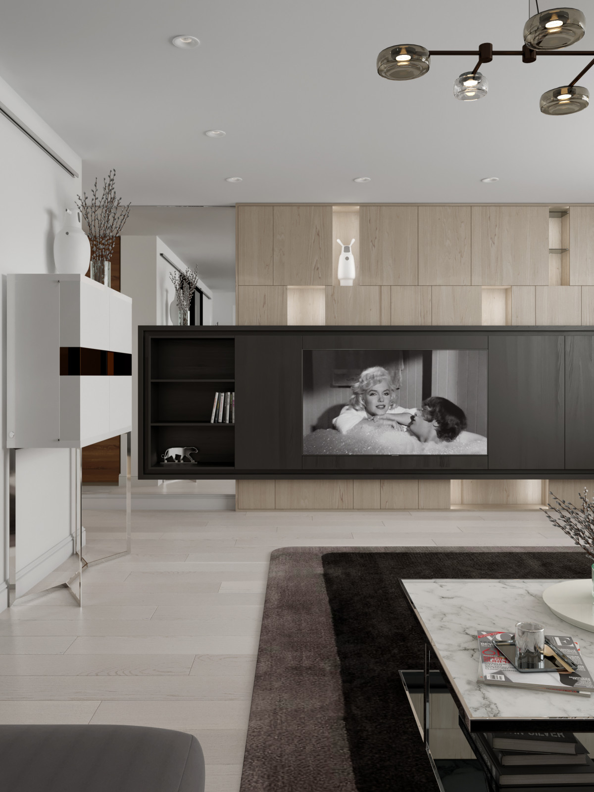 Проект квартиры 180 кв м «Монохром»