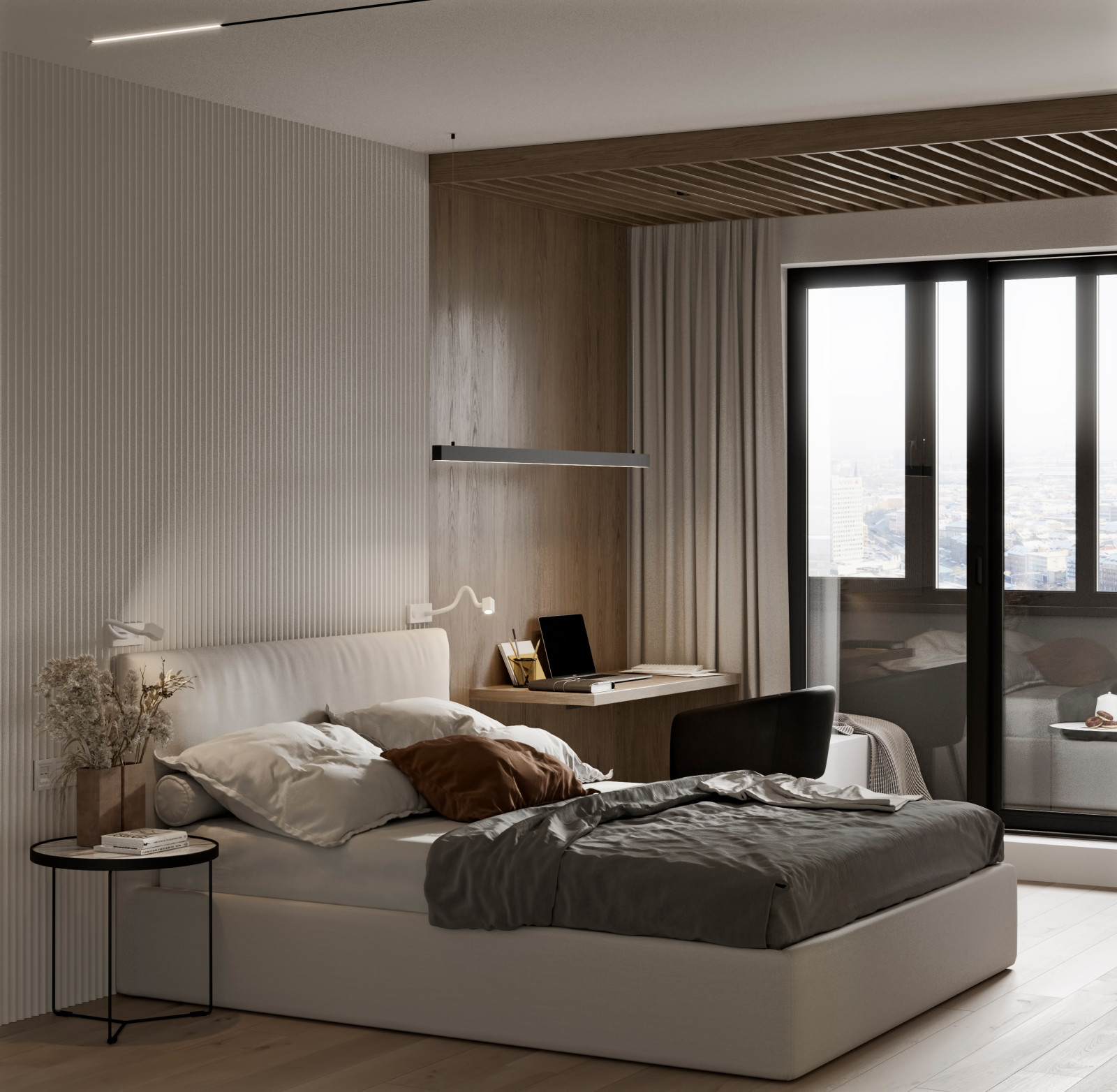 Apartamento moderno con cocina pequeña