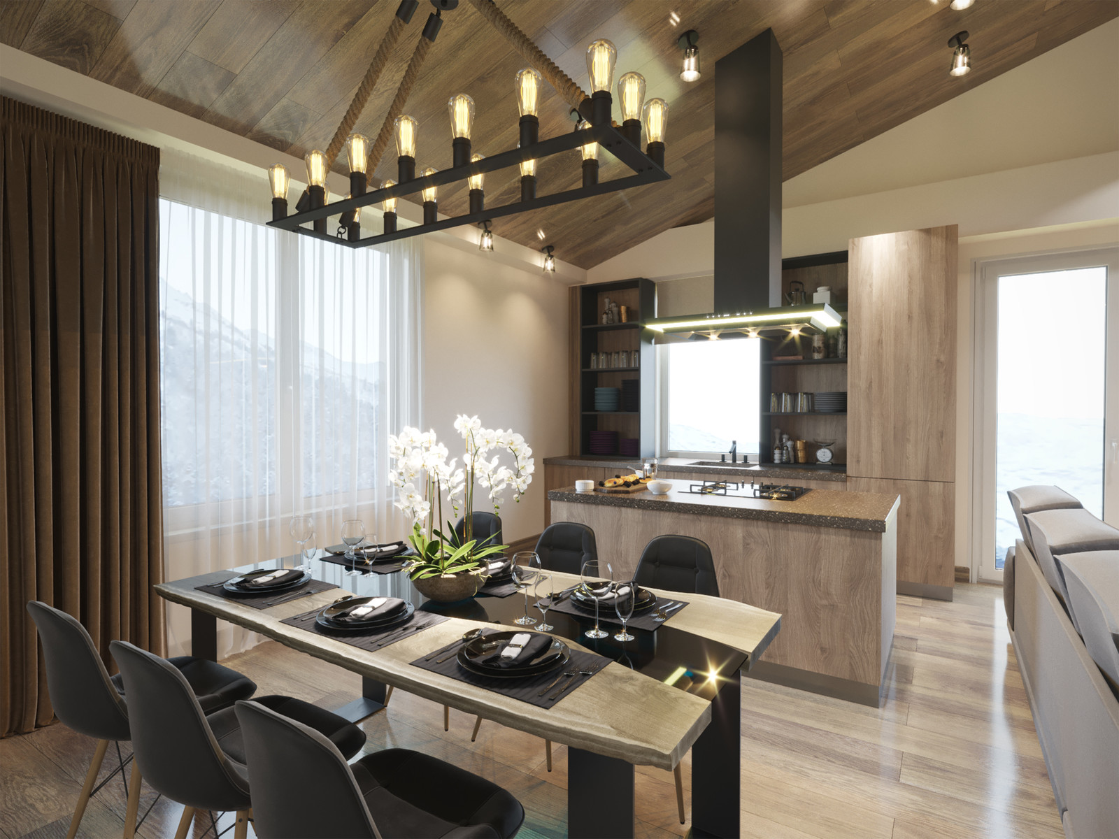 Обложка проекта: Дизайн проект апарта в современном Шале, Горки Город 540