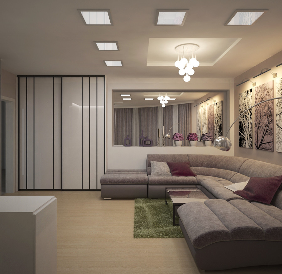 гостиная в однокомнатной квартире