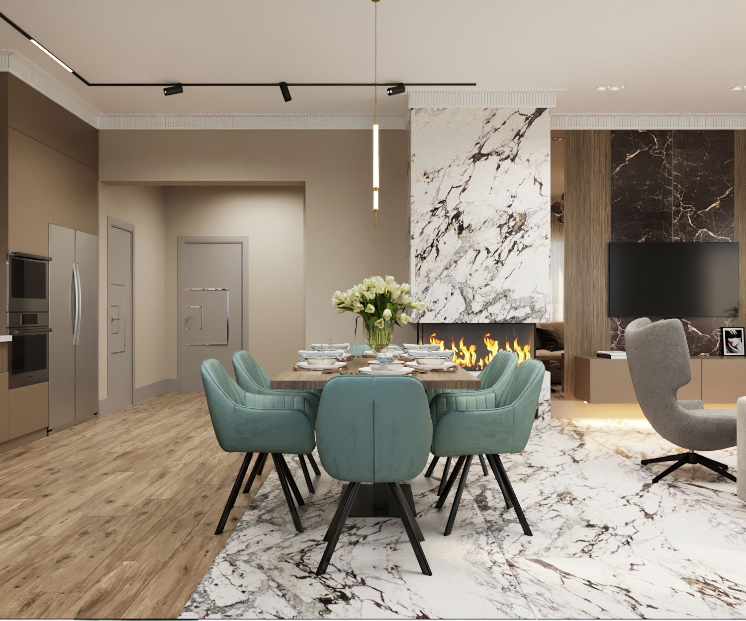 Двухэтажный дом для большой семьи