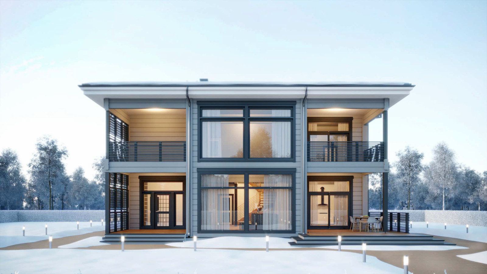 Обложка проекта: Дом из клееного бруса 215 м.кв.