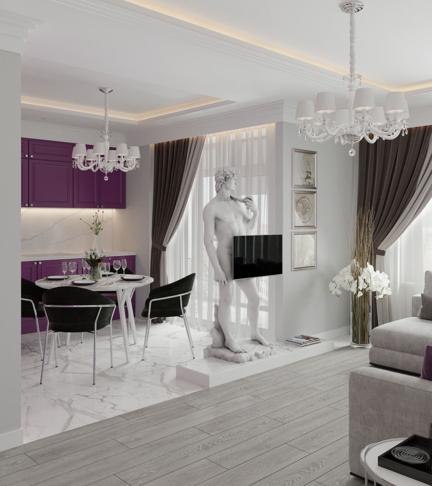 Современный интерьер с элементами классики