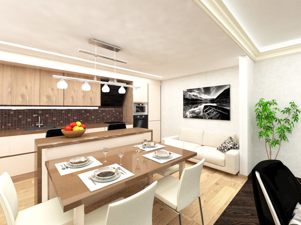 контрастный интерьер в современном стиле