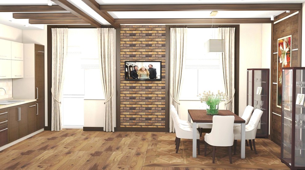 Дерево и кирпич