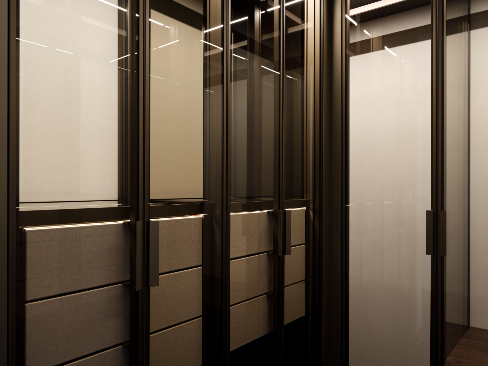 Стеклянная гардеробная система