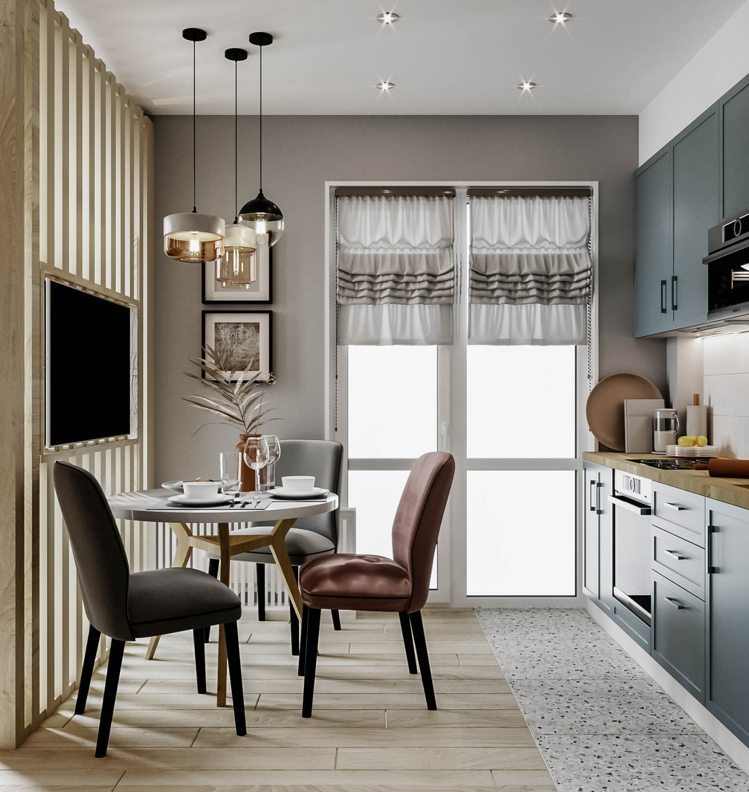 Дизайн проект для двухкомнатной квартиры 44,3 м2