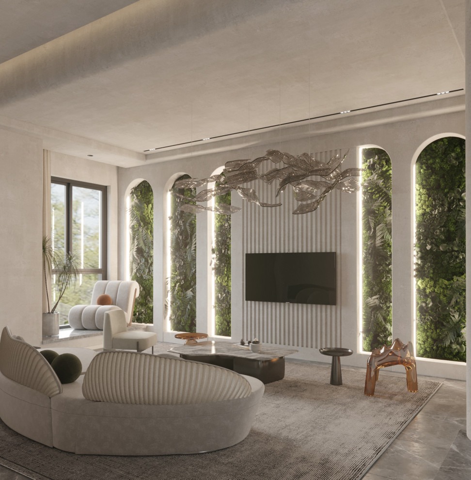 Обложка проекта: Проект гостиной в бохо стиле