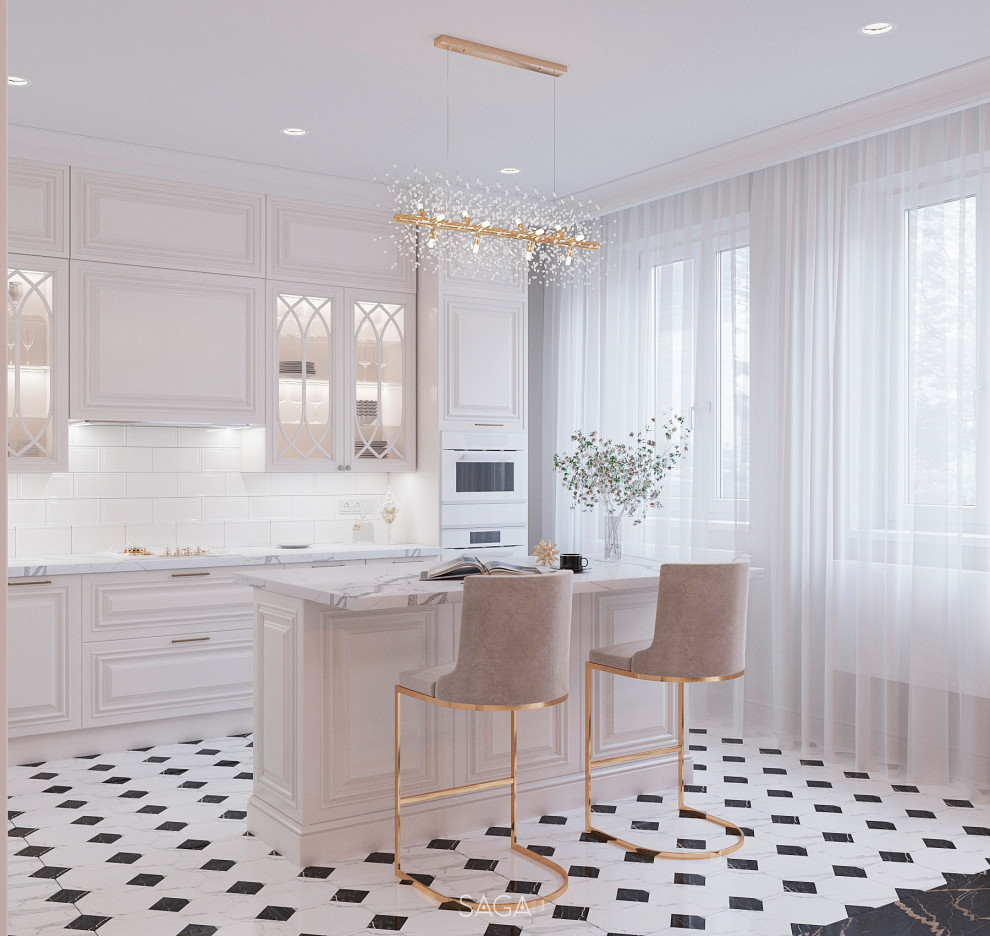 Дизайн интерьера кухни-столовой в частном жилом доме