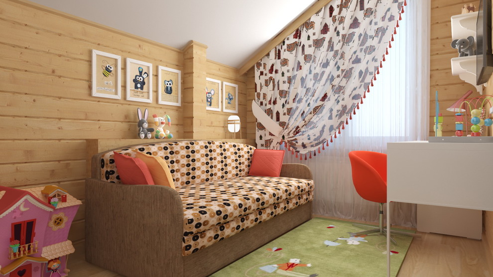 Проект интерьера деревянного дома в Новосибирске