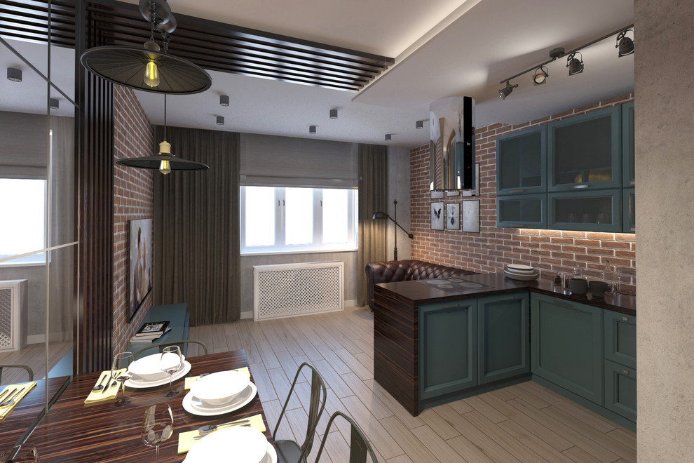 кухня-гостиная лофт