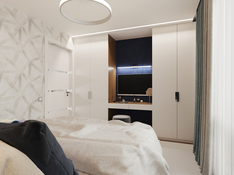 Квартира в оттенках синего для семейной пары