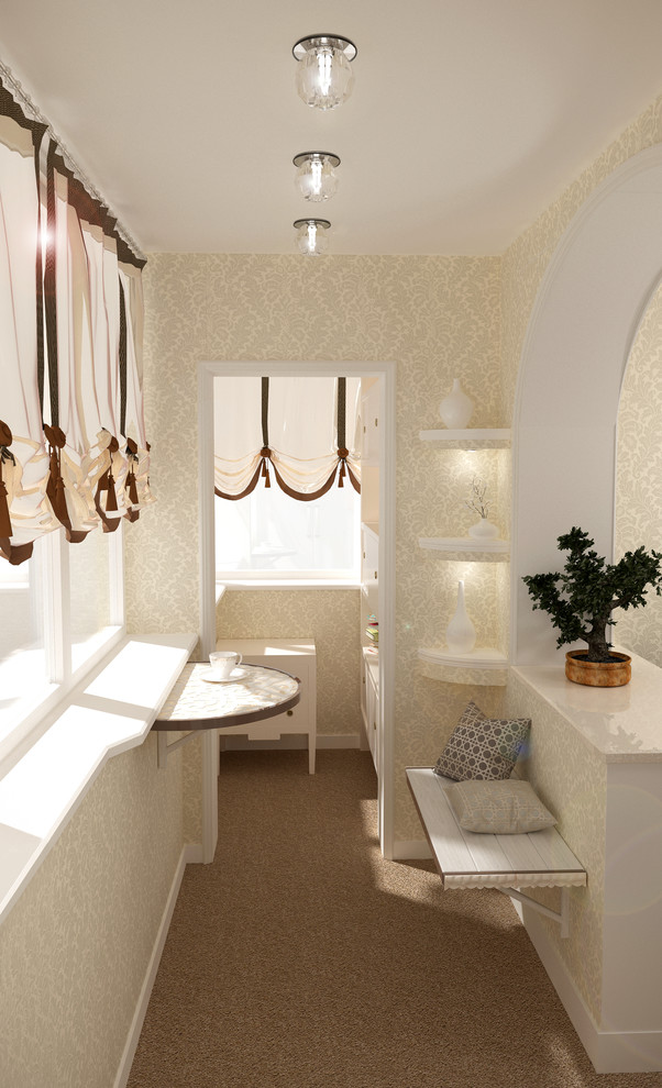 Кухня с лоджией в классическом стиле