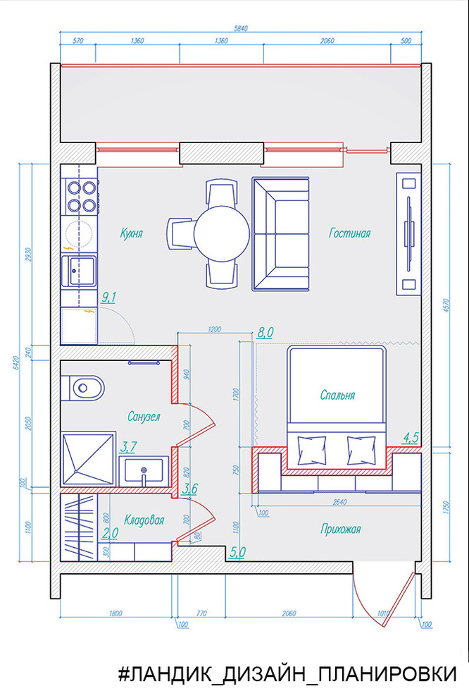 Стилизация лофта в небольшой студии