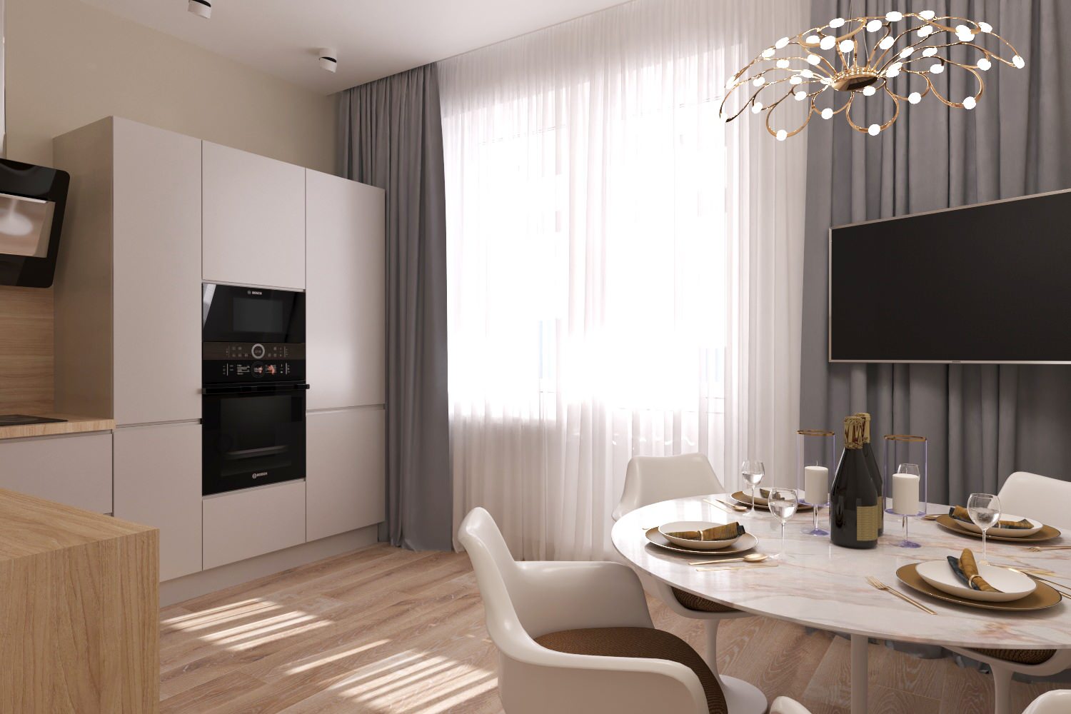 Дизайн проект квартиры в ЖК "Дом у озера" 90кв.м