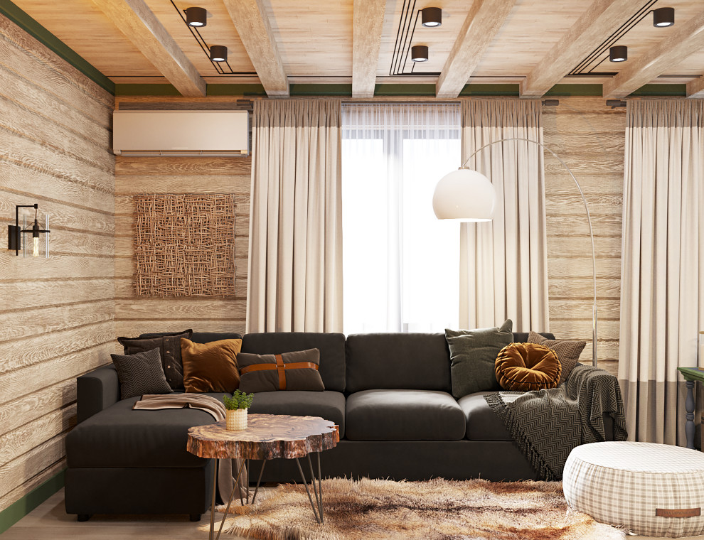 Брусовый дом выходного дня в Кантри стиле