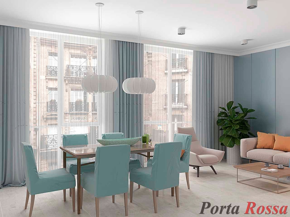 Обложка проекта: Кухня студия в Скандинавском стиле