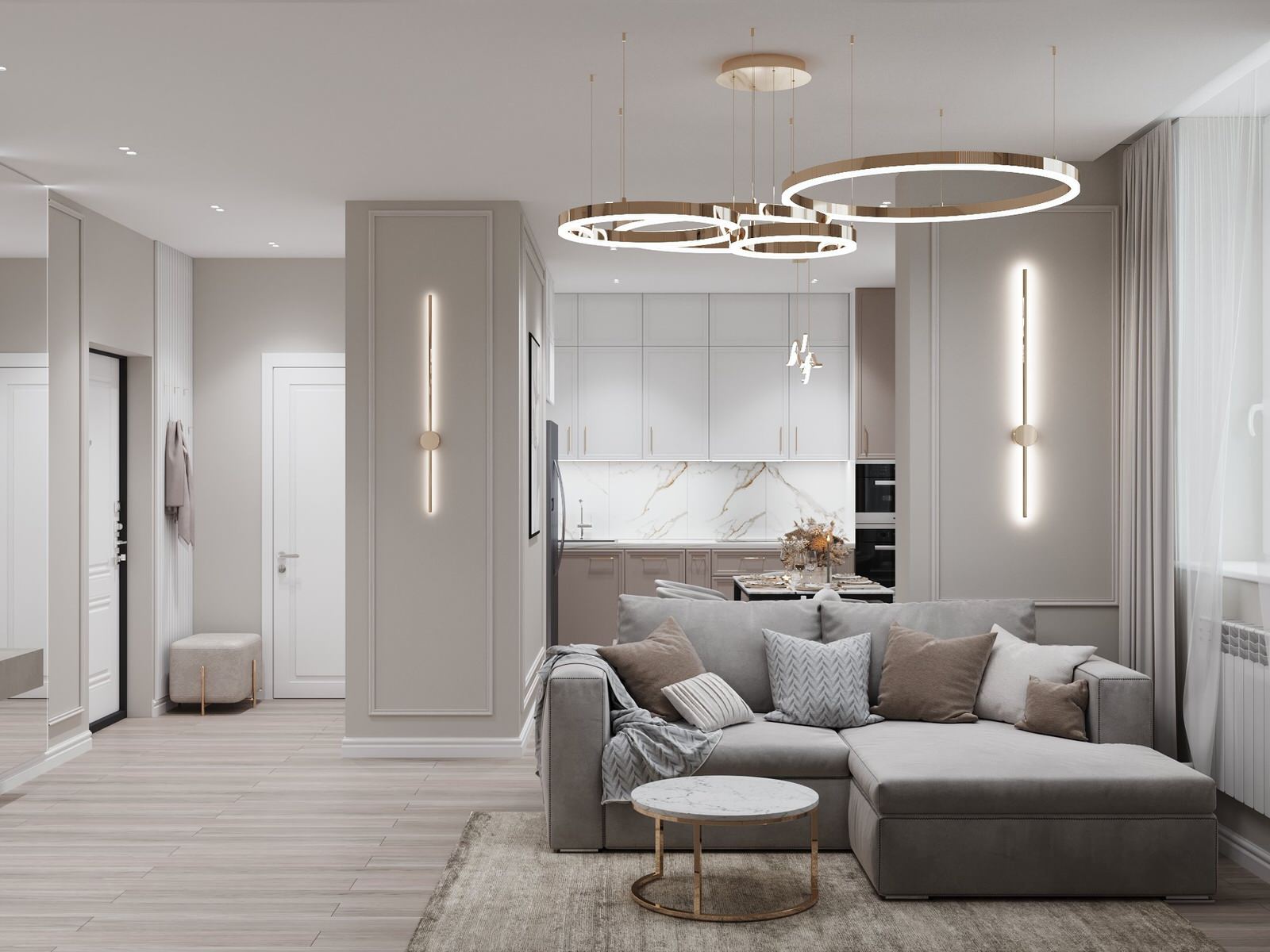 Дизайн кухни-гостиной