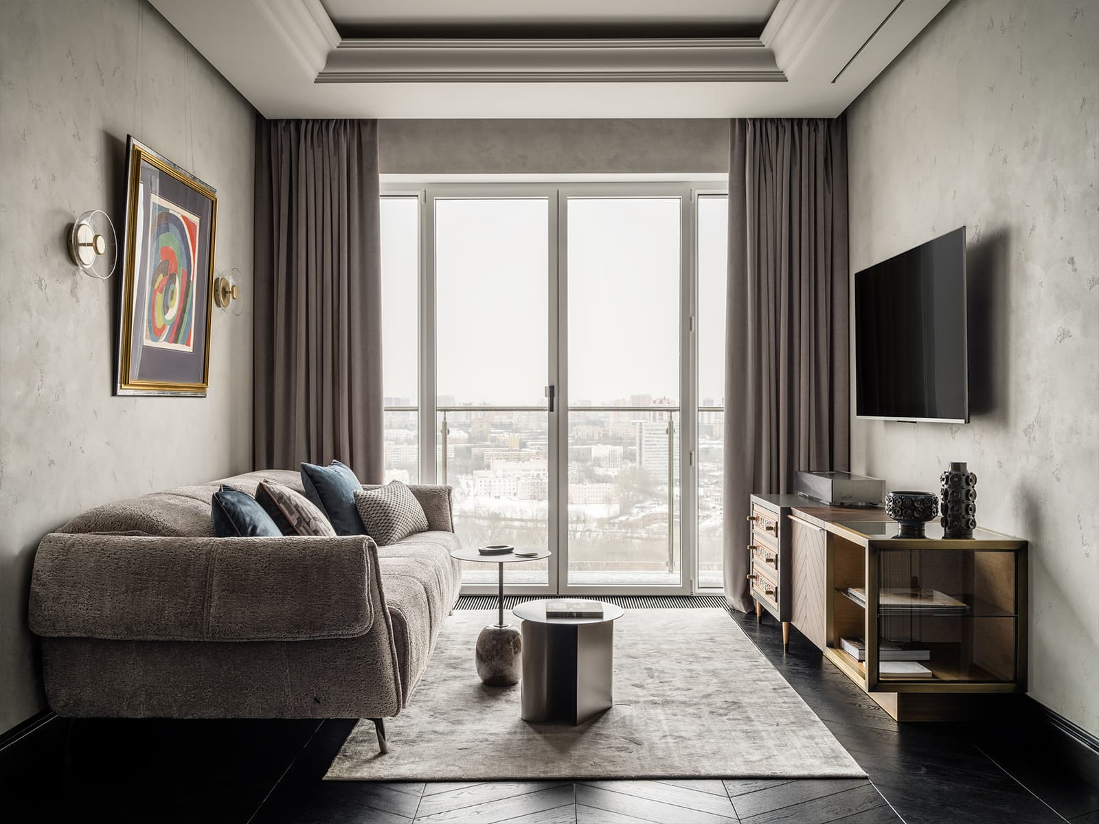 Ковры в интерьере квартиры для семьи кинопродюсера