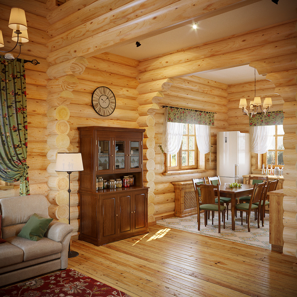 Дачный дом из оцилиндрованного бревна