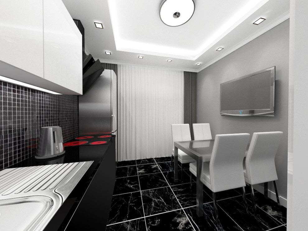 Обложка проекта: Черно-бело-серая Квартира в Мытищах