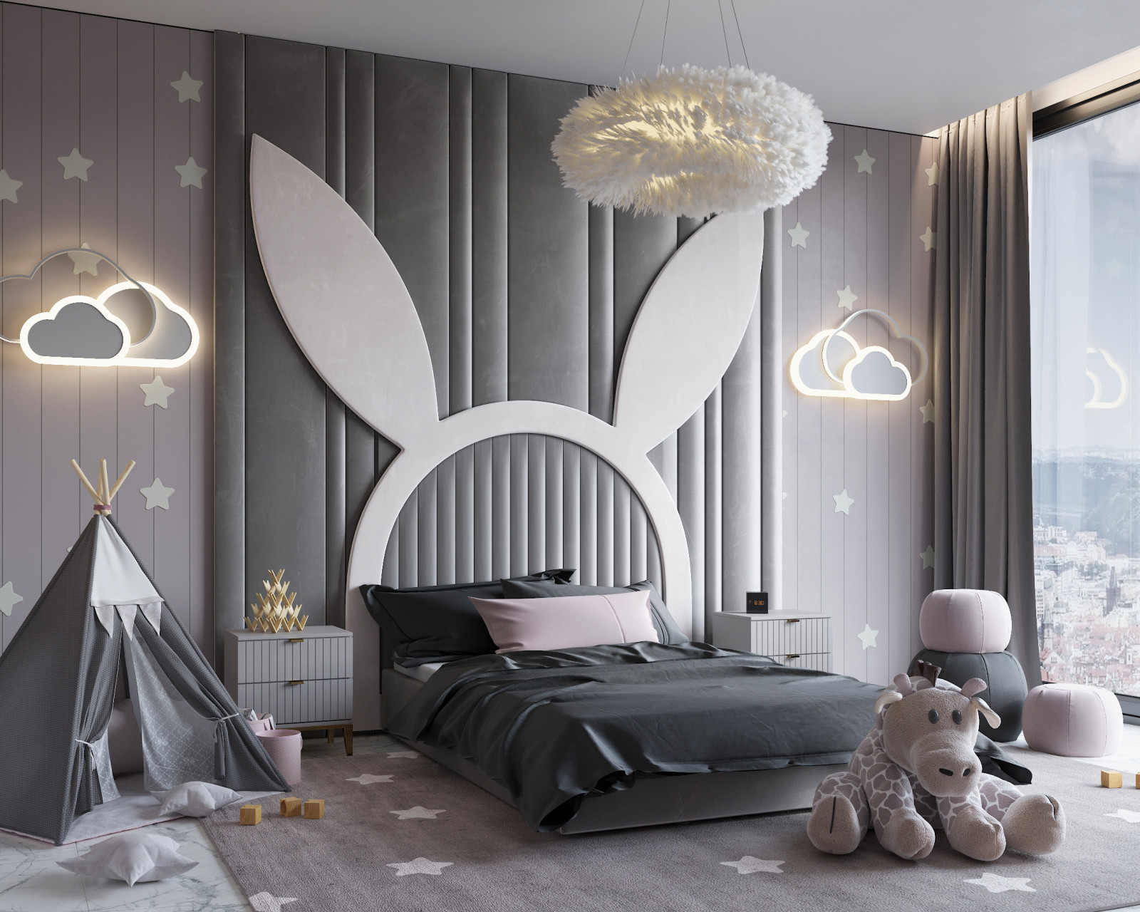 Обложка проекта: Детская кровать с мягкими панелями