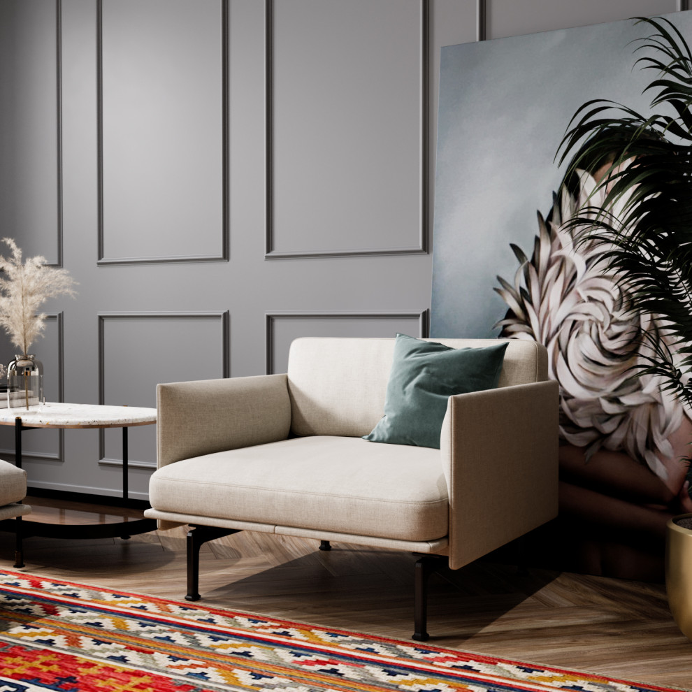 Красивая гостиная в стиле скандик