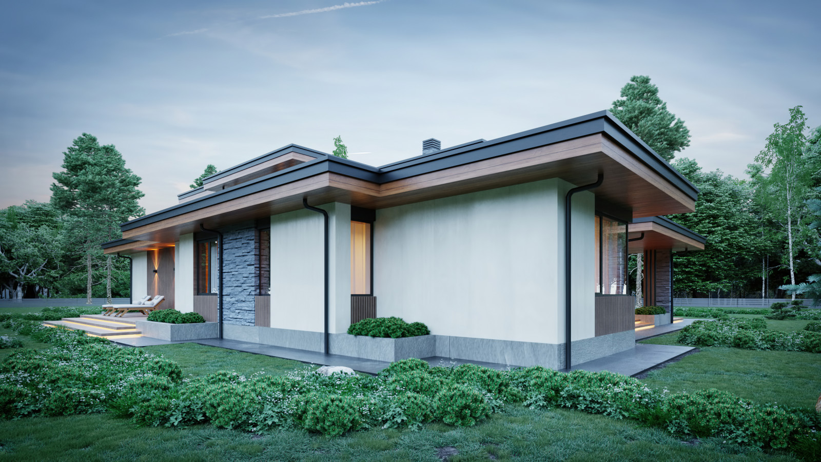 Проект индивидуального жилого дома и бани в КП "Руза Фэмили Парк"