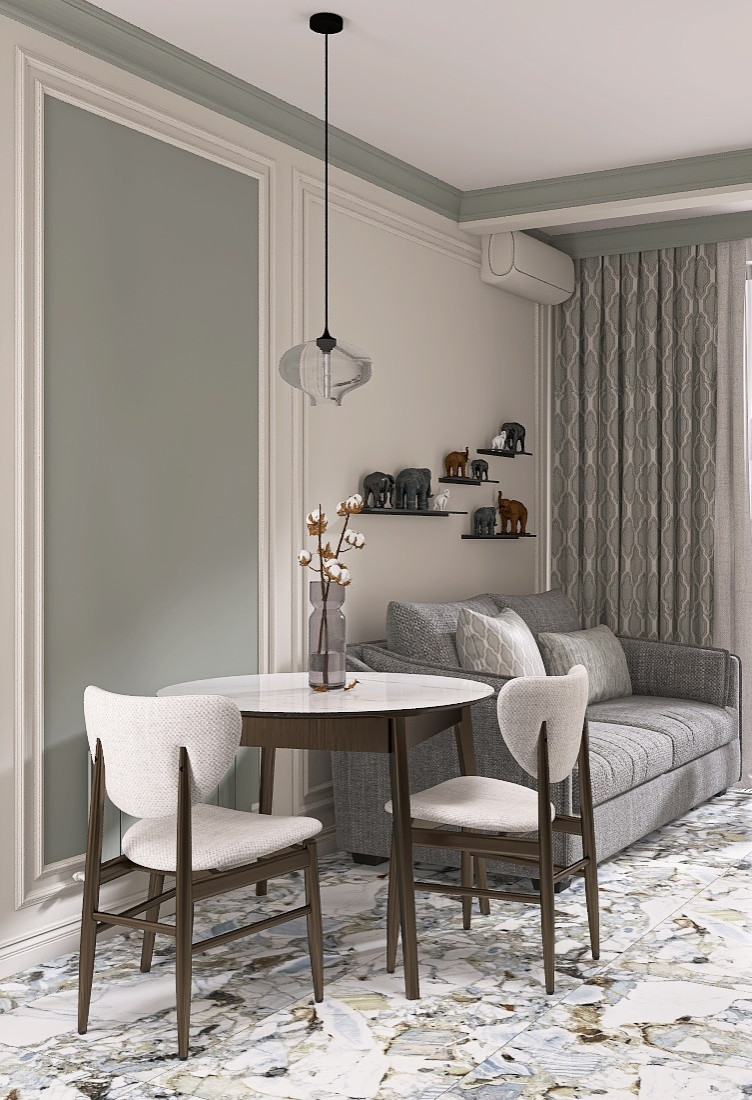 Однокомнатная квартира в современном стиле с элементами неоклассики