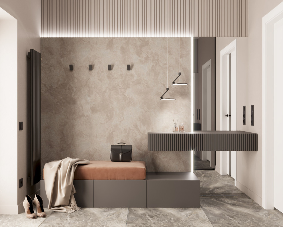 Кухня-гостиная в мягких оттенках