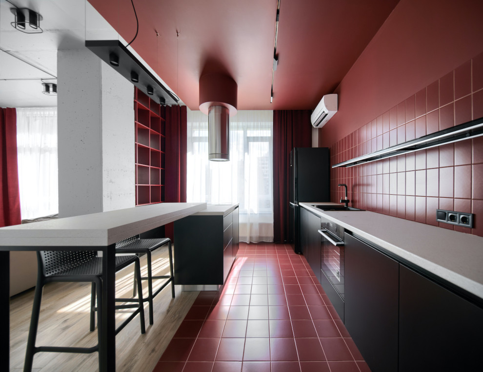 Houzz Украина: 52 кв.м — квартира в оттенках бордо и терракоты