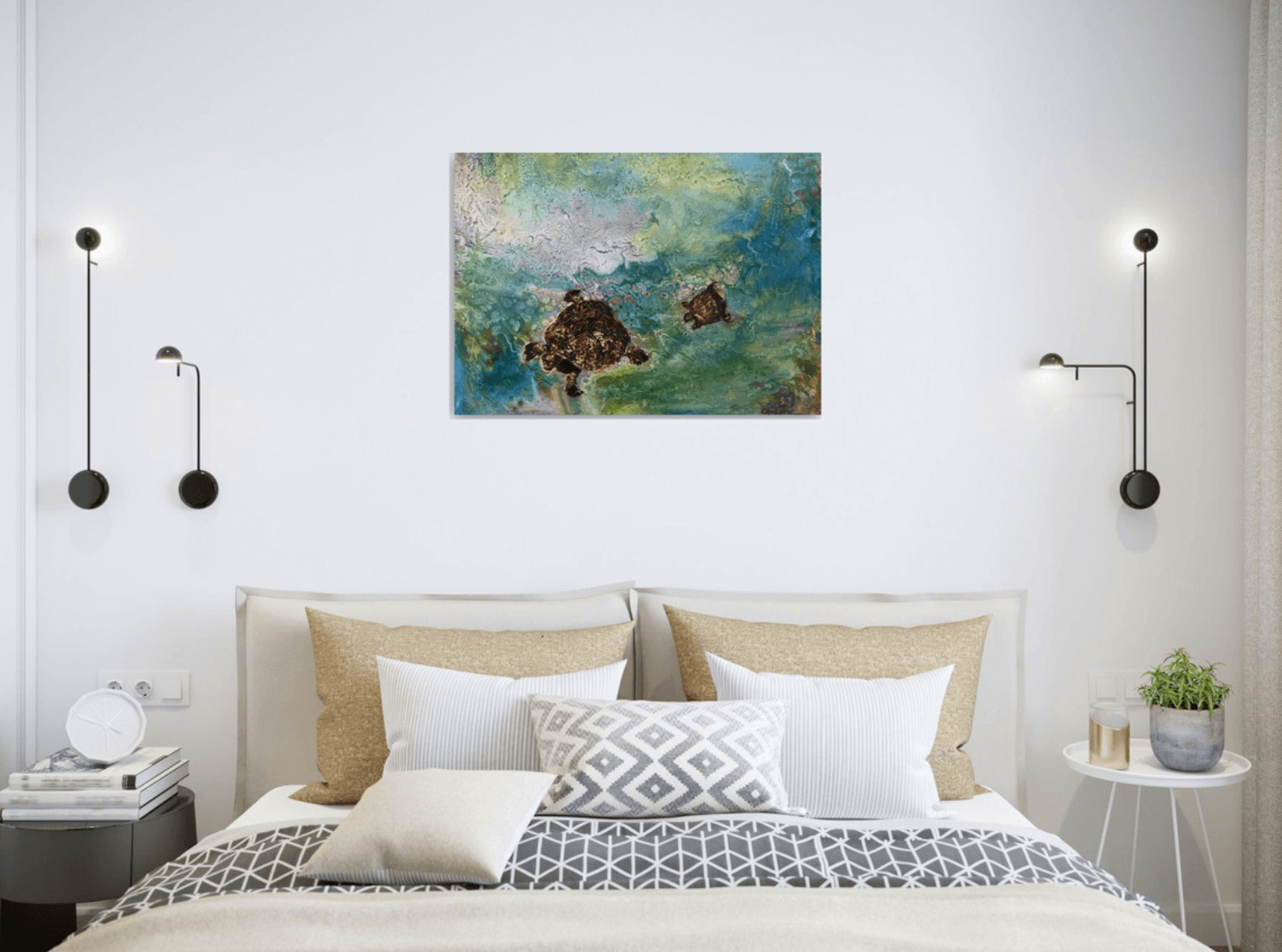 Спальня - Дизайн интерьера - Картины художницы Дианы Маливани (1)