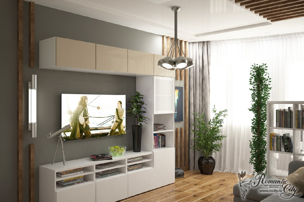 Дизайн однокомнатной квартиры для молодого человека в современном стиле (г.Красн