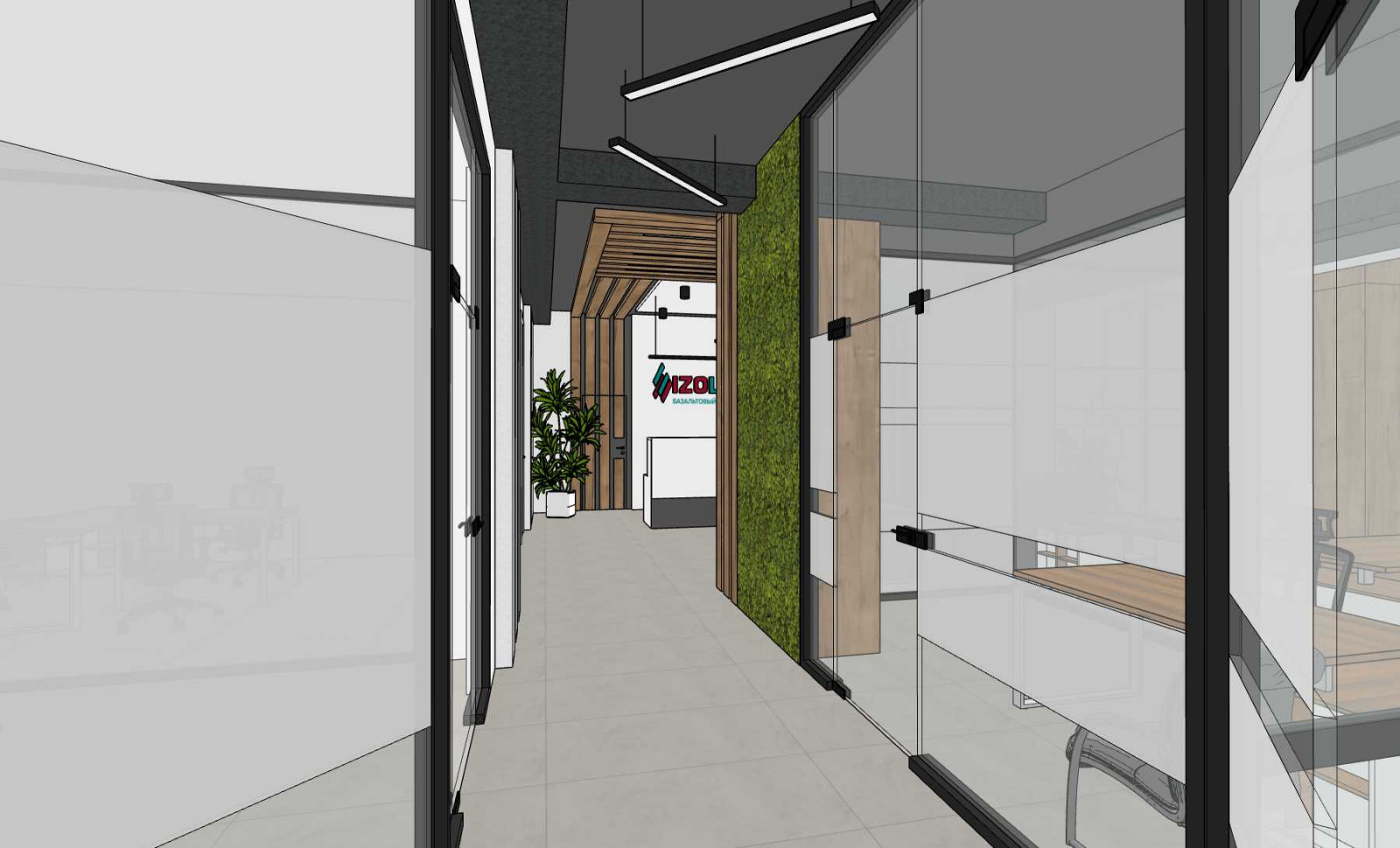 Офис для компании Изовол (экспресс-проект, скетчап)