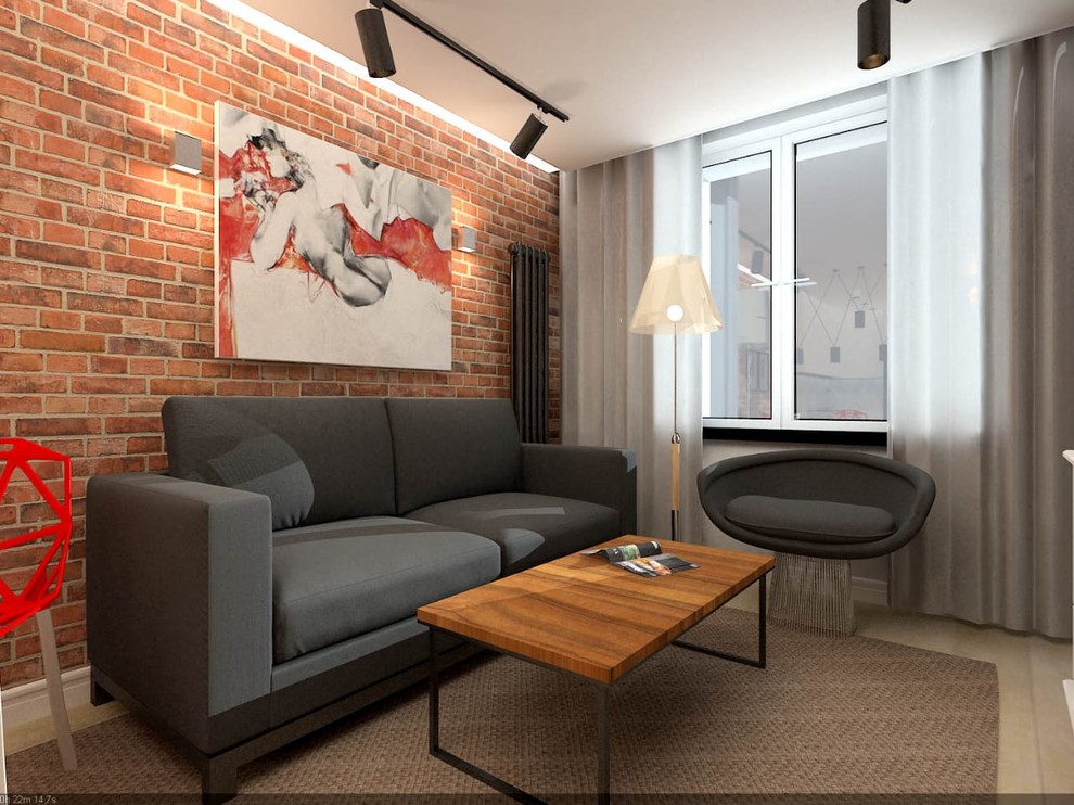 Интерьер Квартиры. Студия двушка. Лофт.