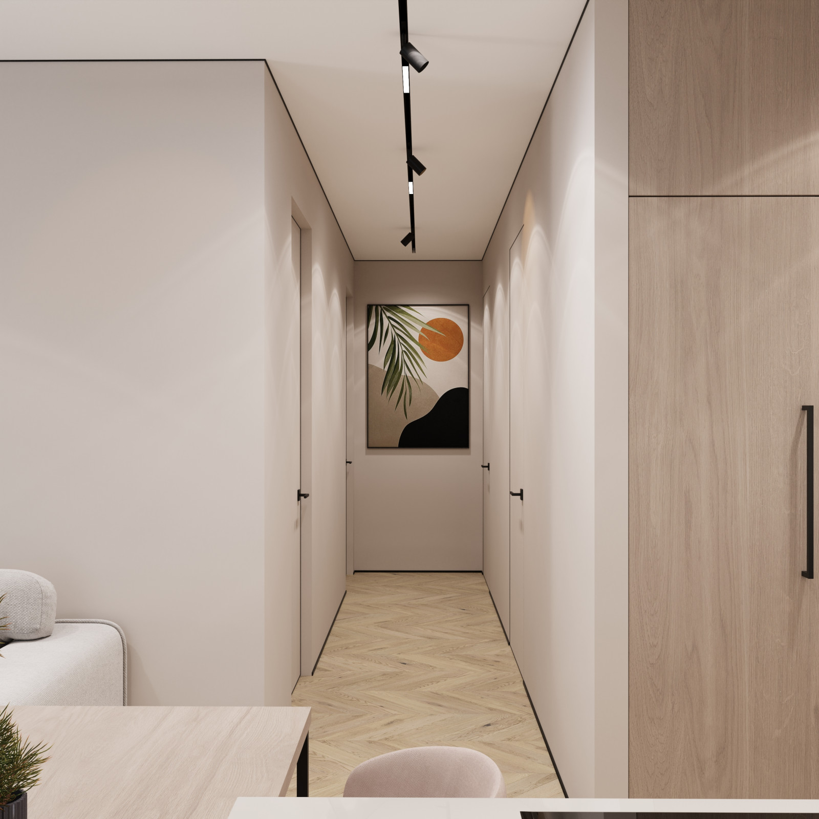 Дизайн интерьера холла в квартире  ЖК "Брусника"