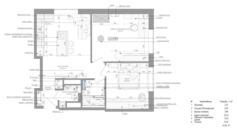 Обложка проекта: Квартира 62 м2
