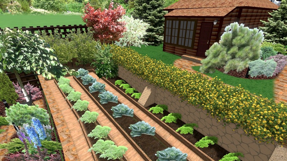 Ландшафтный дизайн участка на склоне