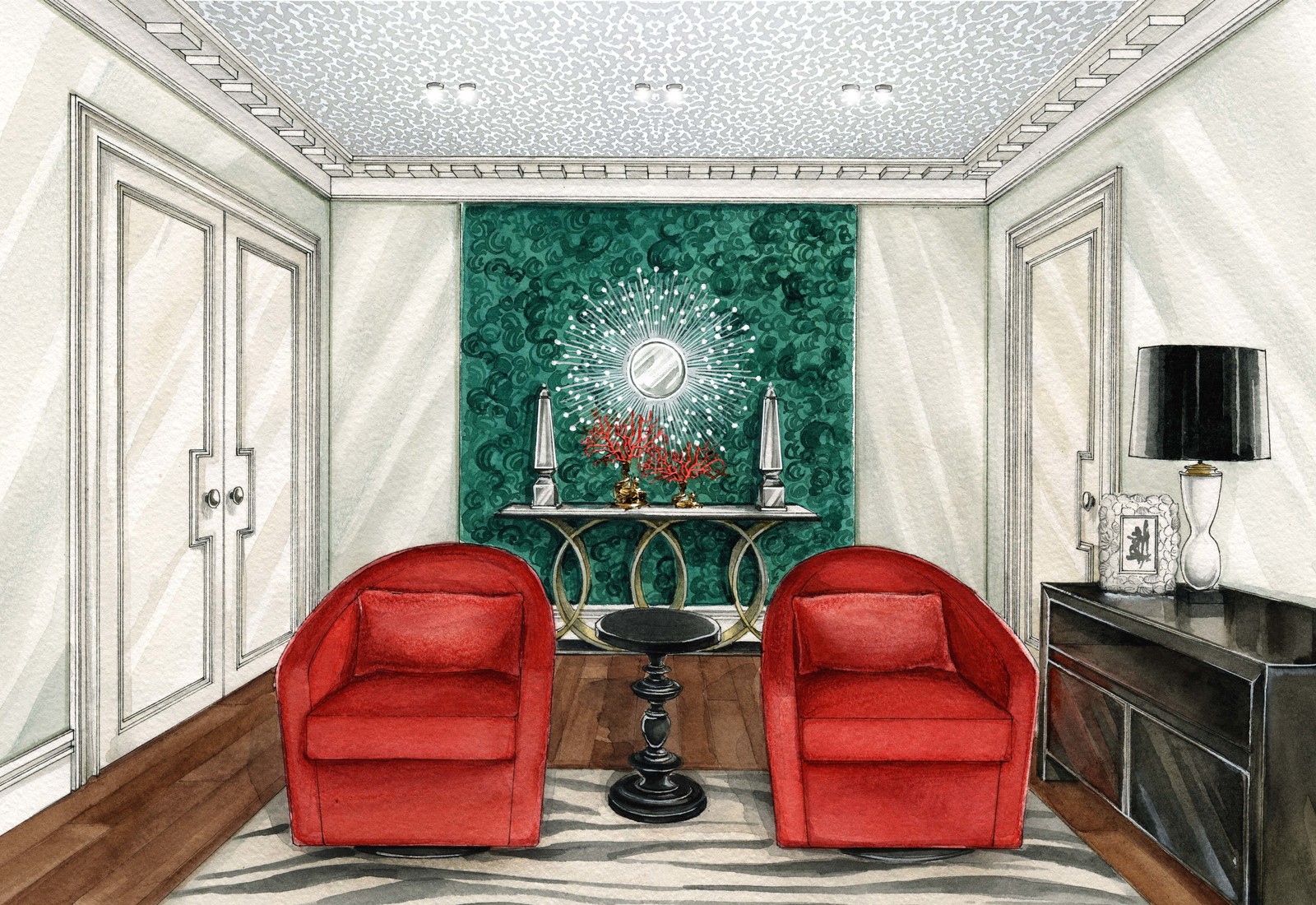 Эскизный проект для дизайн студии "AK INTERIORS"