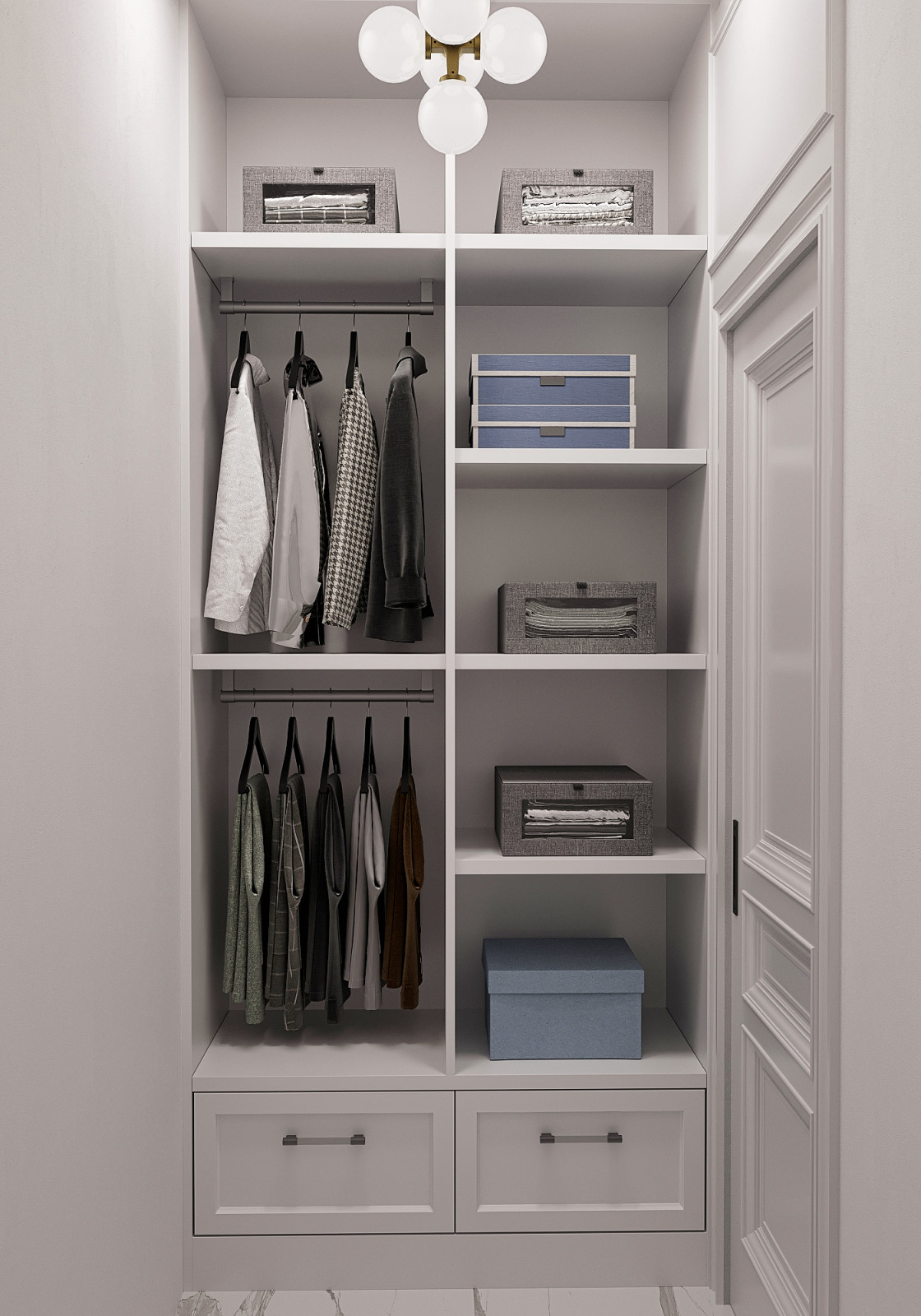 Стильный интерьер с элементами ар-деко в ЖК Петровский квартал на воде - 99 м2