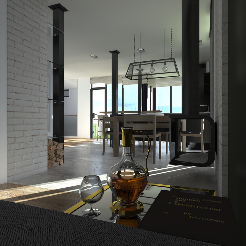 Дом из четырех 40-ft HC морских контейнеров. Интерьер