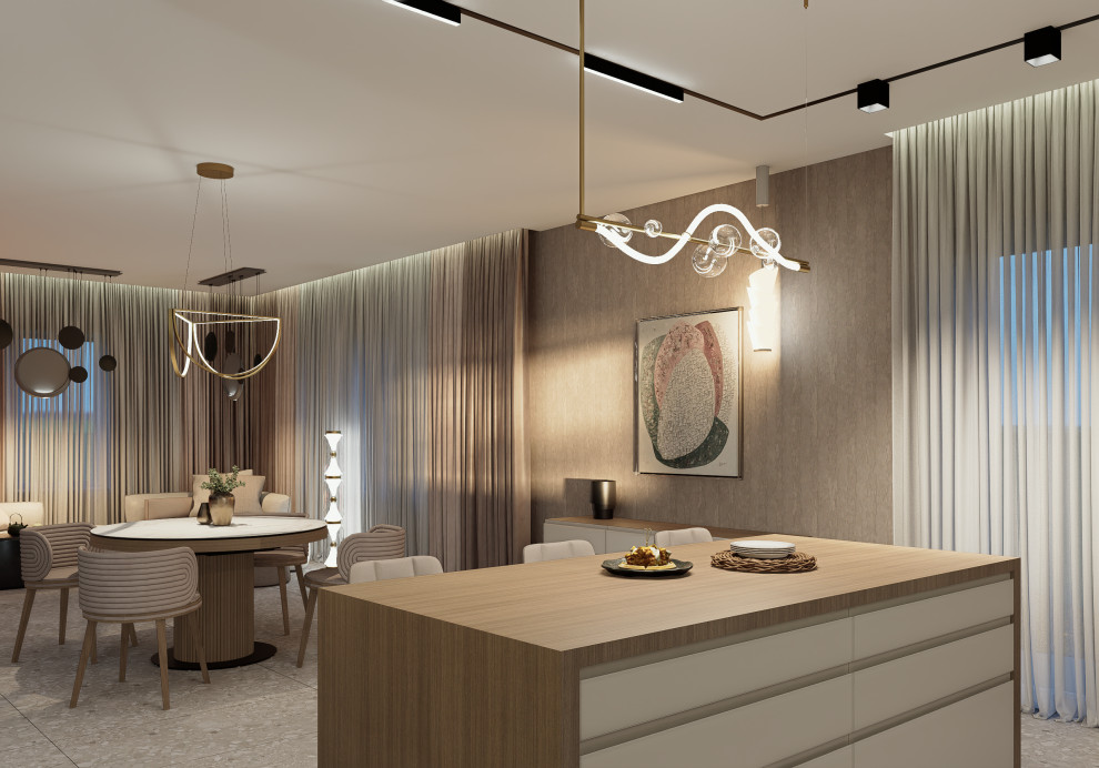 Коттеджный поселок "Самарский", кухня-гостиная