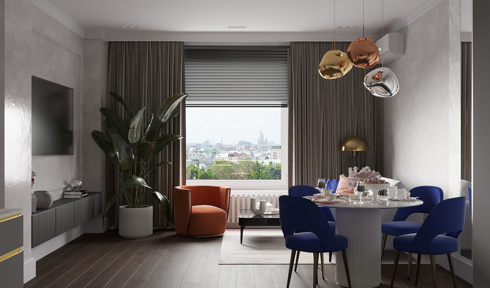 Обложка проекта: кухня-гостиная 28м2