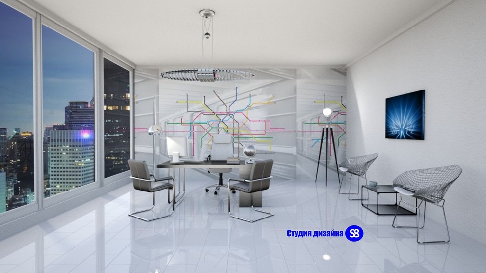 Кабинет в стиле хай-тек