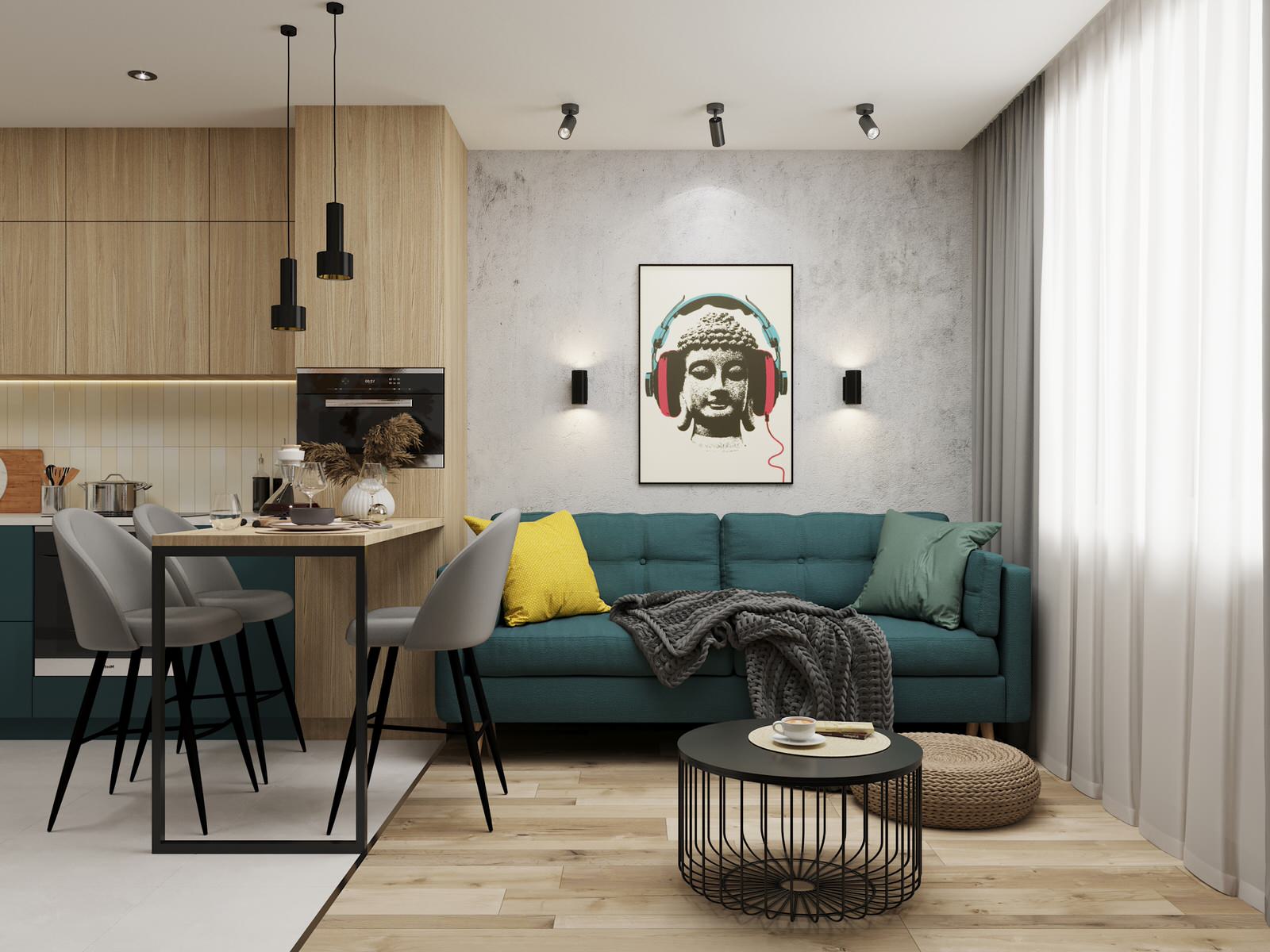 2-комн. квартира для пары в Бабяково, в ЖК Зелёный квартал