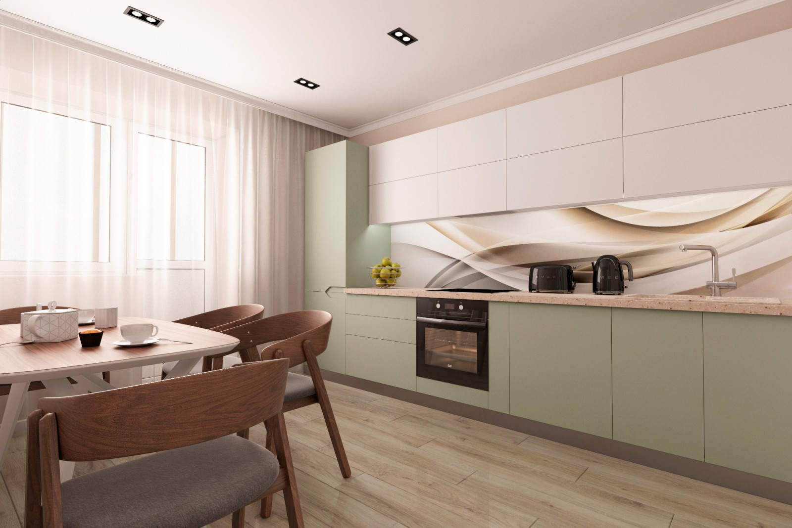 Дизайн 1  комнатной квартиры в ЖК "Аврора-парк", г.Краснодар