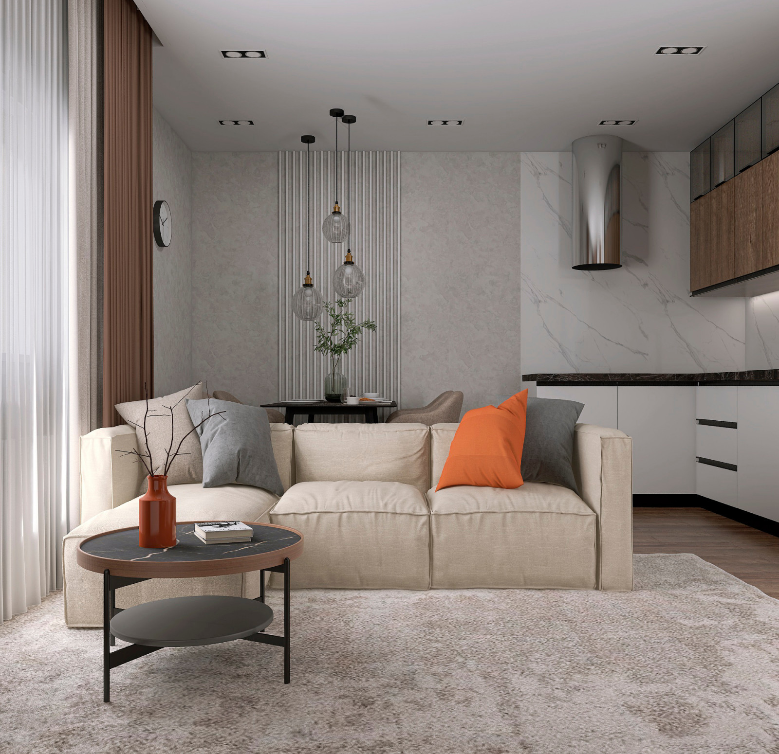 Кухня-гостиная 21 м2 в ЖК «Европейский»