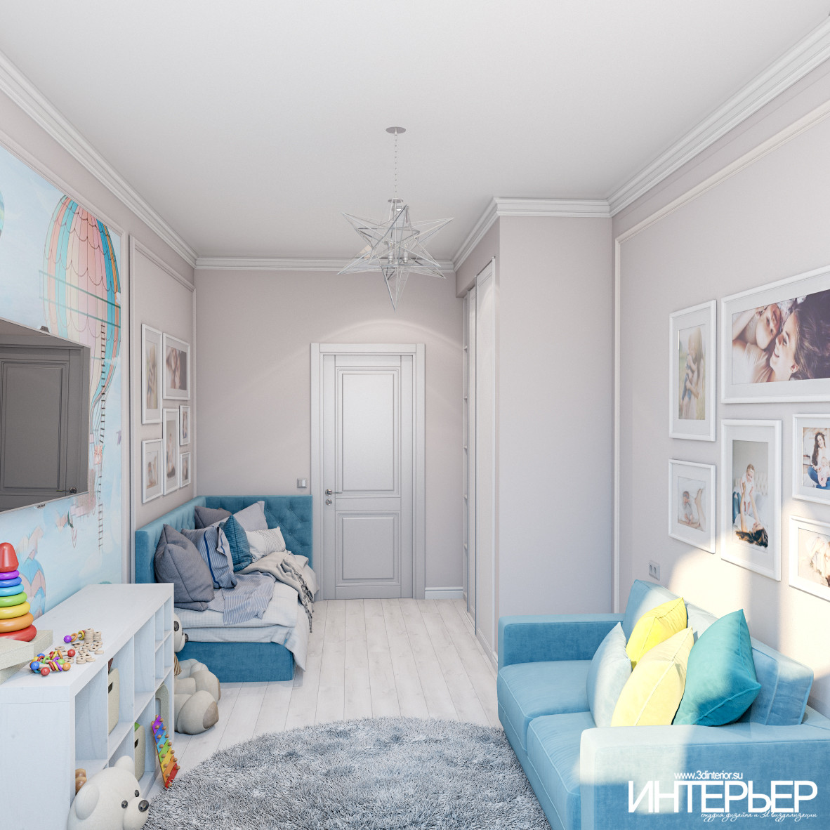 Дизайн-проект детских комнат в квартире г.Кисловодск