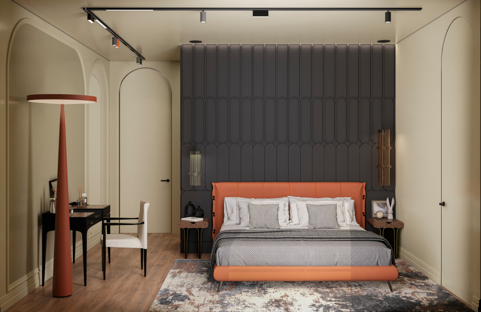 Обложка проекта: Спальня  из проекта "Оранжевый Блюз" в ЖК Neva Towers, г. Москва